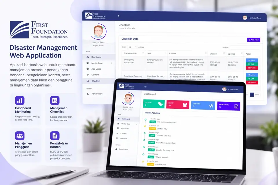 BCP Disaster - Web Apps interface