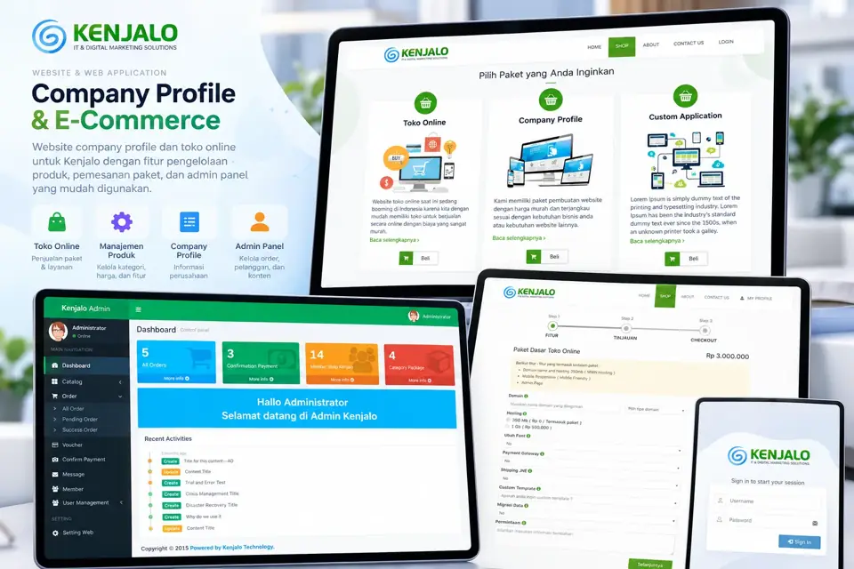Shop Kenjalo interface