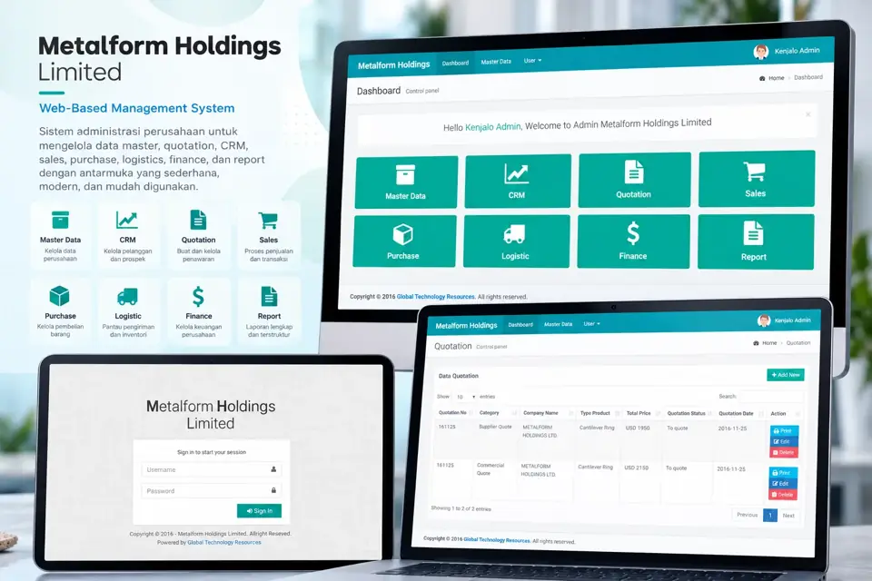 Metalform Holdings - CRM interface