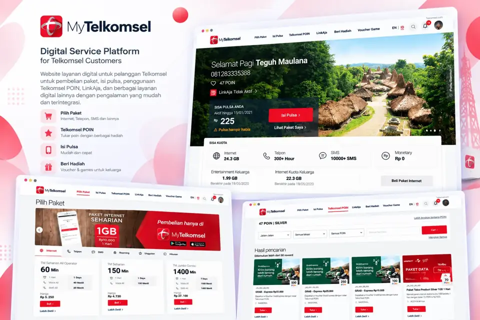 My Telkomsel - Website interface